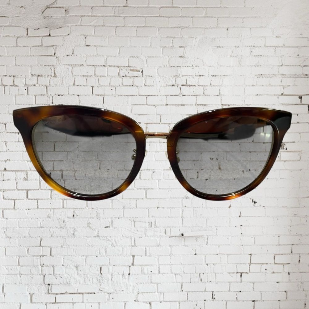 Jimmy Choo‎ Cade Women's Havana Glitter Sunglasses w/ Gold Flash Lens - OCY FQ